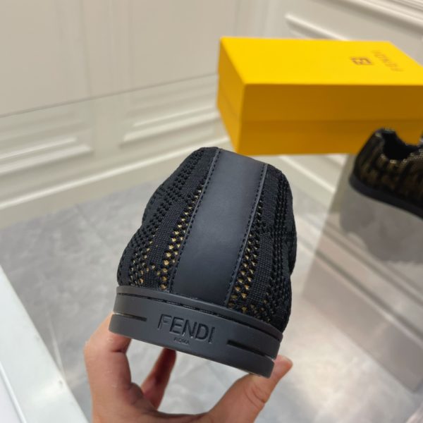 Fendi Black Mesh Low-Tops Sneakers - Image 7