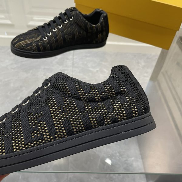 Fendi Black Mesh Low-Tops Sneakers - Image 8