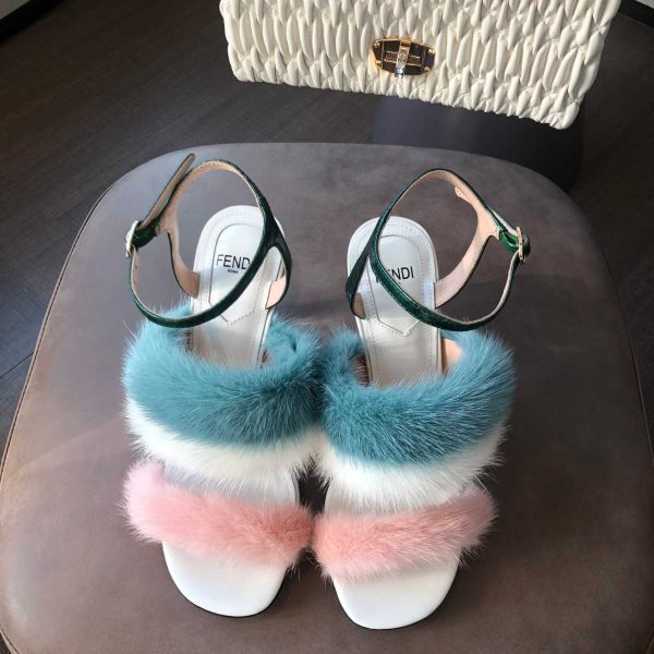 Fendi First Pink Mink High-Heeled Sandals