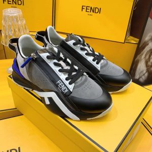 Fendi Flow Beige Suede Low-Tops Sneakers