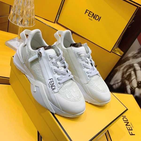 Fendi Flow Beige Suede Low-Tops Sneakers