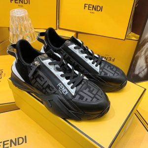 Fendi Flow Beige Suede Low-Tops Sneakers