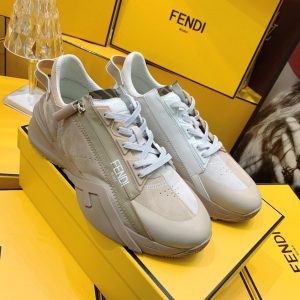 Fendi Flow Beige Suede Low-Tops Sneakers