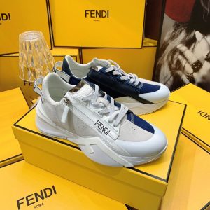 Fendi Flow Beige Suede Low-Tops Sneakers