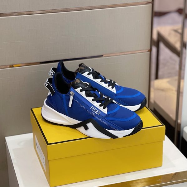 Fendi Flow Blue Nylon Low-Tops Sneakers