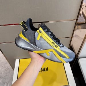 Fendi Flow Grey Nylon Low-Tops Sneakers