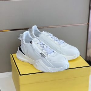 Fendi Flow White Leather Low-Tops Sneakers