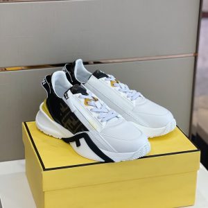 Fendi Flow White Leather Low-Tops Sneakers