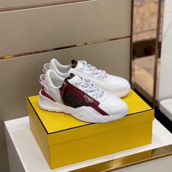 Fendi Flow White Leather Sneakers