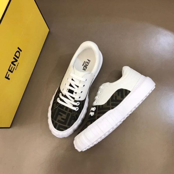 Fendi Force Brown Fabric Low-Tops Sneakers