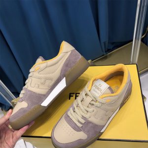 Fendi Match Beige Suede Low-tops