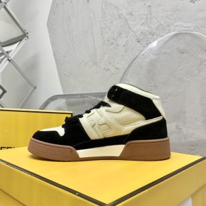 Fendi Match Black Leather High-Tops