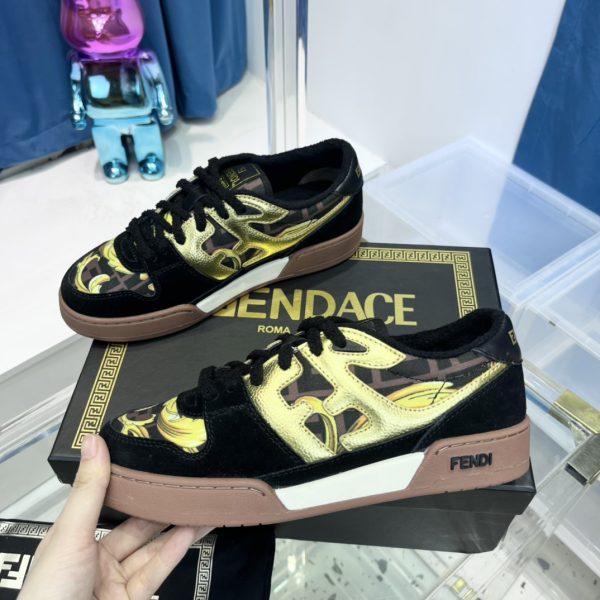 Fendi Match Fendace Black Suede Low-Tops Sneaker