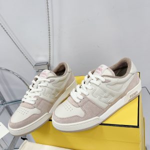 Fendi Match Pink Suede Low Tops Sneaker