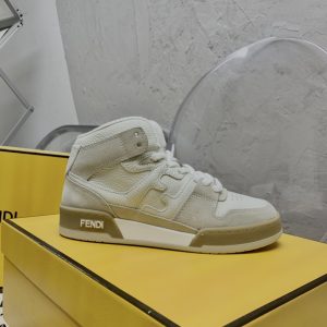 Fendi Match White Leather High-Tops