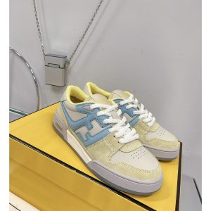 Fendi Match Yellow Suede Low-Tops Sneaker