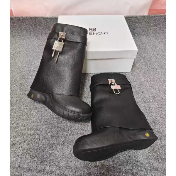 Givenchy Shark Lock Biker Ankle Boots In Grained Leather - Image 4