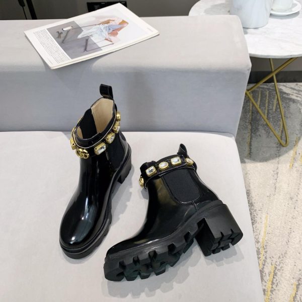 Gucci Leather Ankle Boot With Belt - Image 3