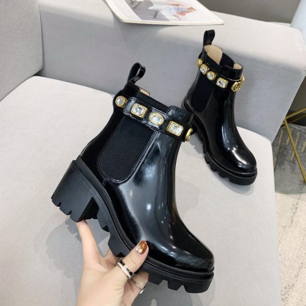Gucci Leather Ankle Boot With Belt - Image 4