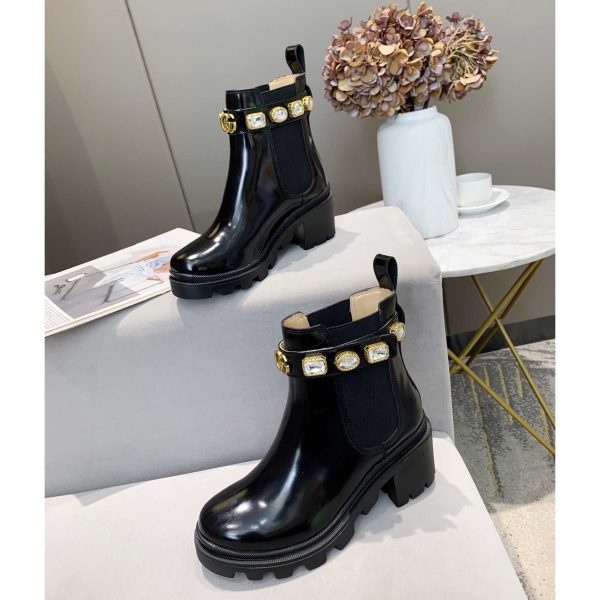 Gucci Leather Ankle Boot With Belt - Image 6