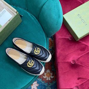 Gucci Leather Espadrille With Double G