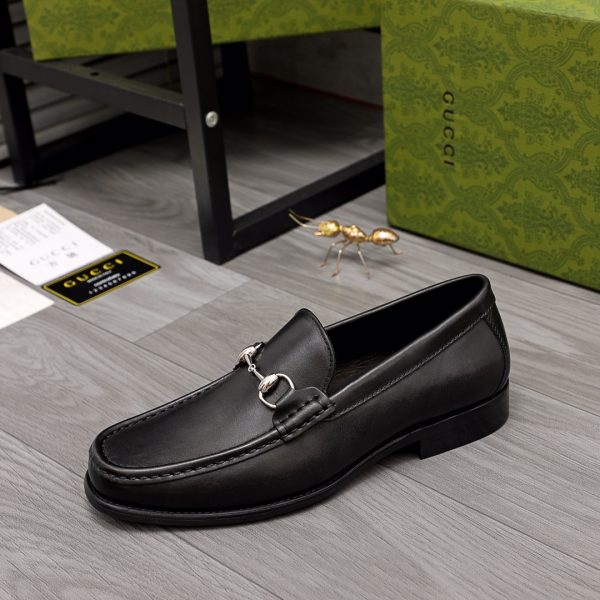 Gucci Leather Loafer With Web