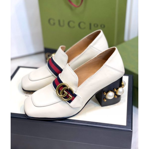 Gucci White Pearl Matchmake Pump