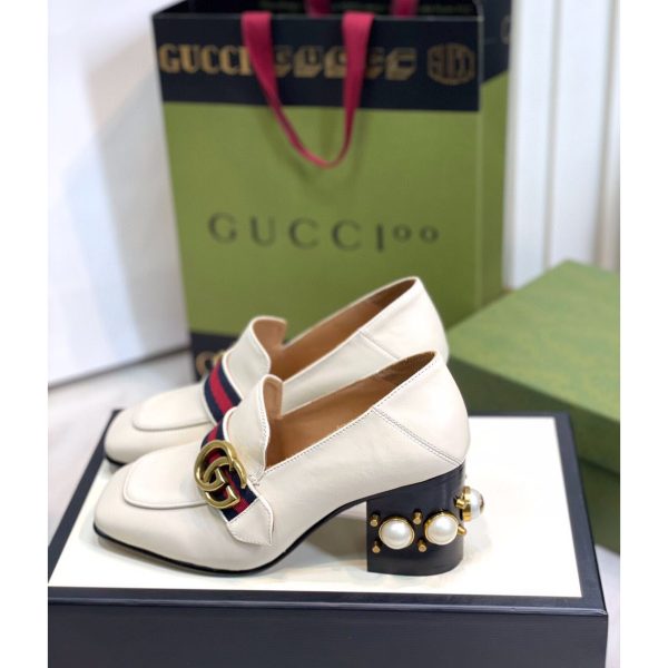 Gucci White Pearl Matchmake Pump - Image 6