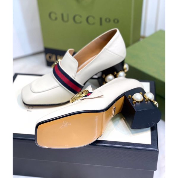 Gucci White Pearl Matchmake Pump - Image 8