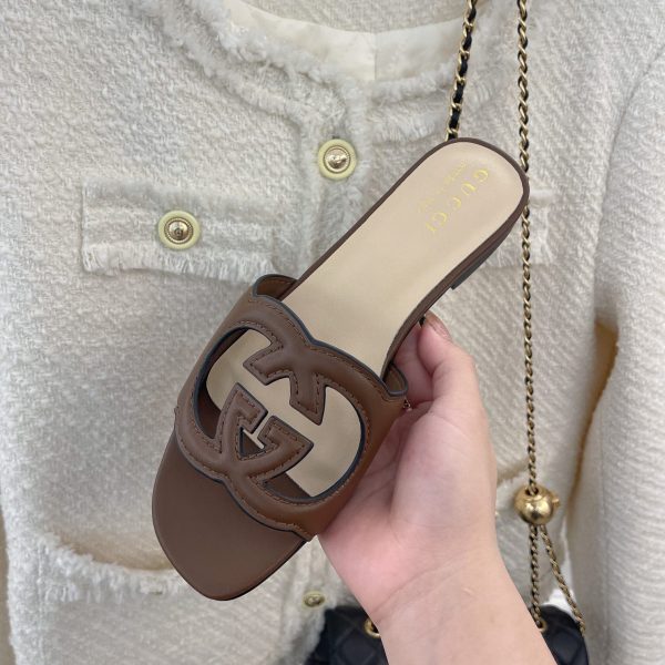 Gucci Women's Interlocking G Cut-Out Slide Sandal - Image 7