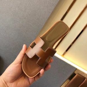 Hermes Leather Oran Sandals