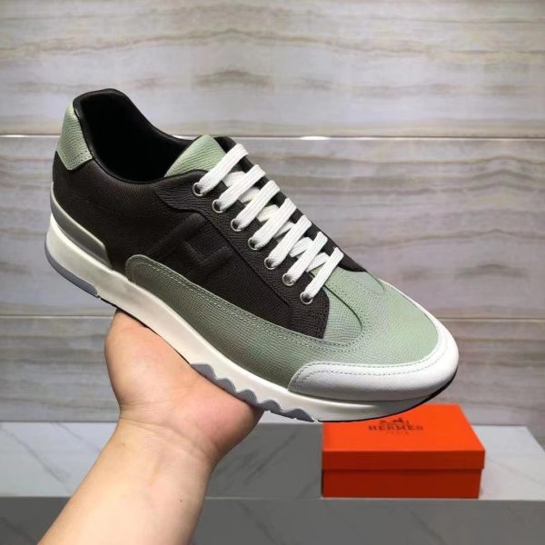 Hermes Leather Logo Sneakers