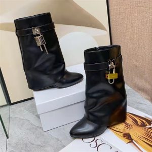 Givenchy Shark Lock Pant Boots In Leather