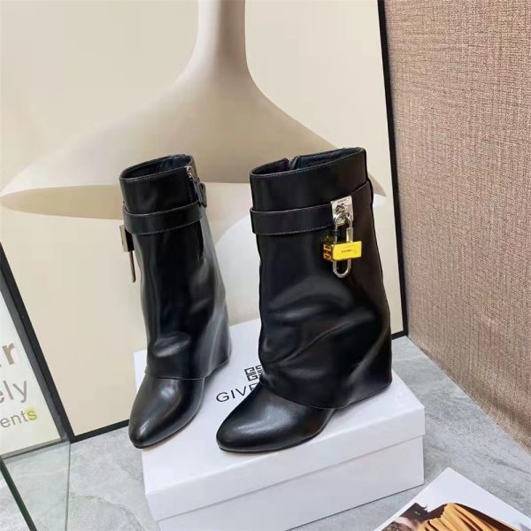 Givenchy Shark Lock Pant Boots In Leather - Image 8