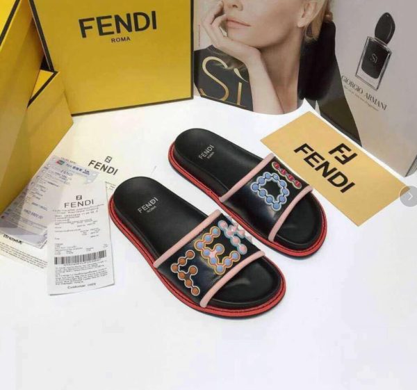 Fendi Logo Slide Sandals