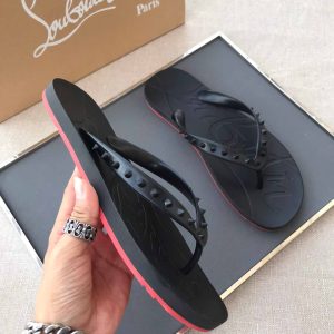 Christian Louboutin CL Loubi Flip Black PVC