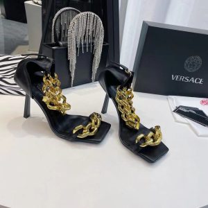 Versace Medusa Chain Nappa Leather Sandals (9.5cm)