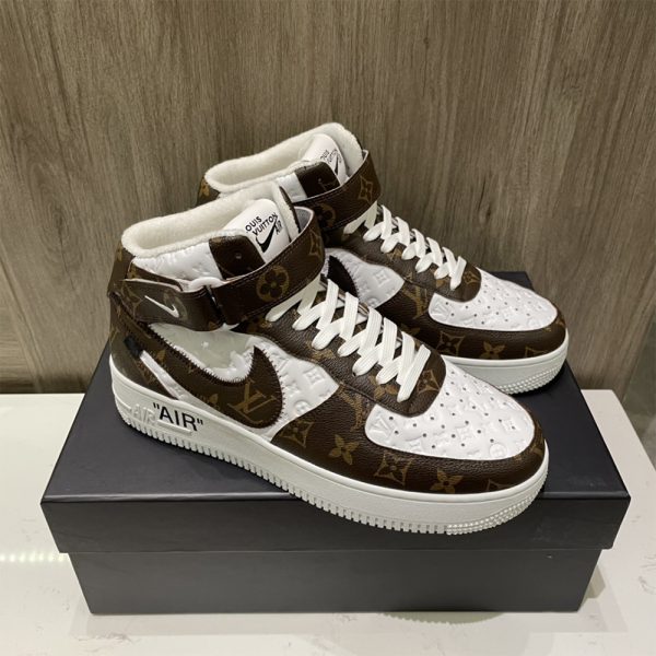 Louis Vuitton X Nike Air Force 1 Mid-Top Monogram Sneaker
