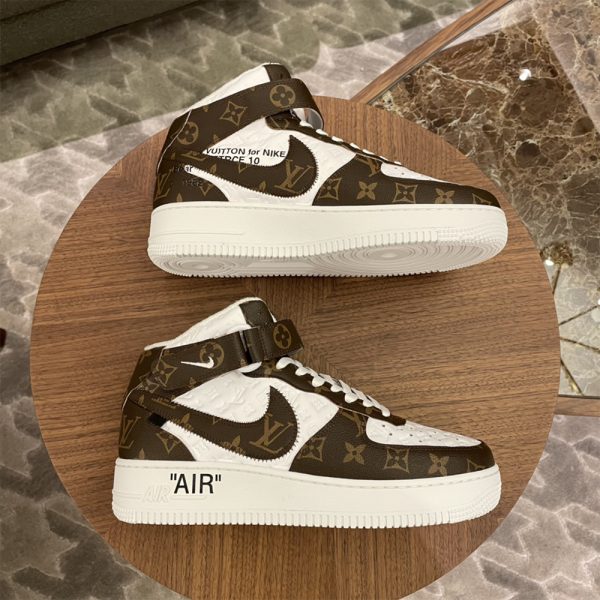Louis Vuitton X Nike Air Force 1 Mid-Top Monogram Sneaker - Image 4