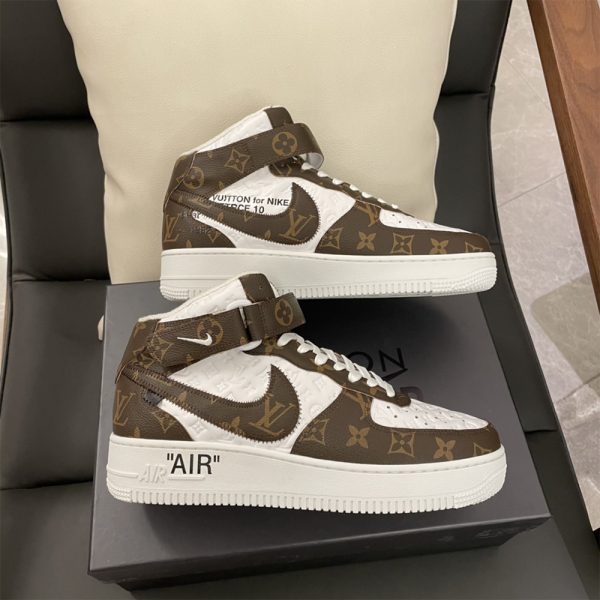 Louis Vuitton X Nike Air Force 1 Mid-Top Monogram Sneaker - Image 8