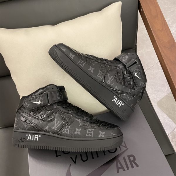 Louis Vuitton X Nike Air Force 1 Mid-Top Sneaker In All Black - Image 6