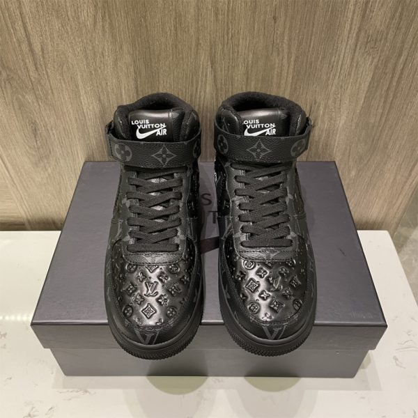 Louis Vuitton X Nike Air Force 1 Mid-Top Sneaker In All Black - Image 7