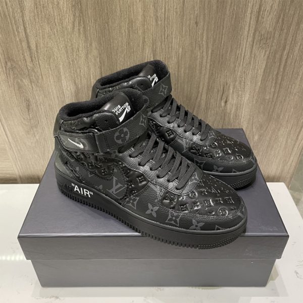 Louis Vuitton X Nike Air Force 1 Mid-Top Sneaker In All Black - Image 8