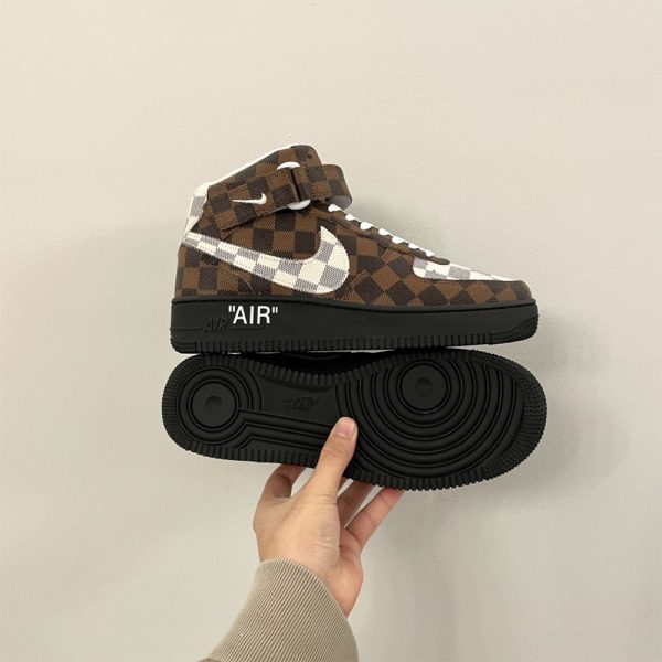 Louis Vuitton X Nike Air Force 1 Mid-Top Sneaker In Brown - Image 2
