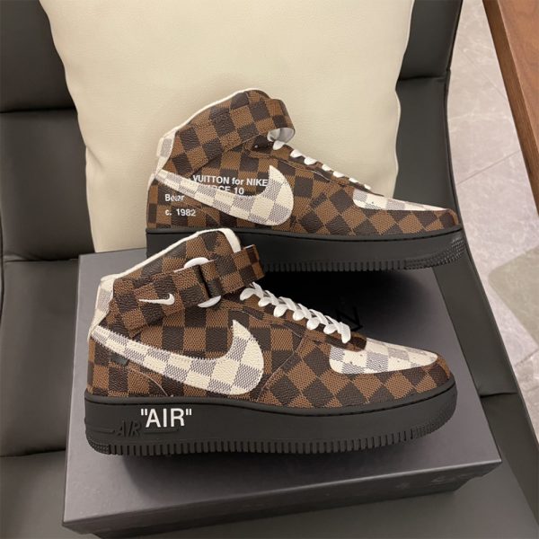 Louis Vuitton X Nike Air Force 1 Mid-Top Sneaker In Brown - Image 4