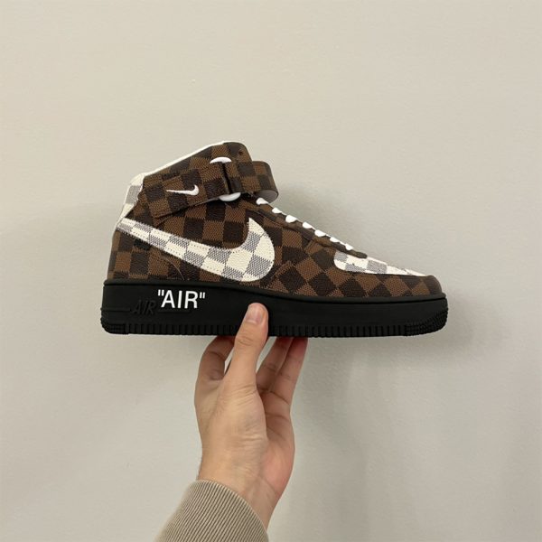 Louis Vuitton X Nike Air Force 1 Mid-Top Sneaker In Brown - Image 6