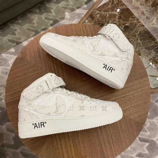 Louis Vuitton X Nike Air Force 1 Mid-Top Sneaker In White - Image 4