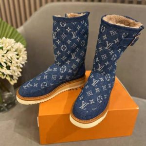 Louis Vuitton Monogram Logo Print Boots