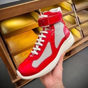 Prada America's Cup High 'Red Silver'Sneakers