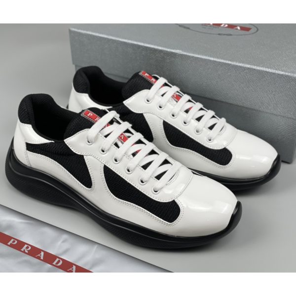 Prada Male America's Cup Sneaker In Black/White